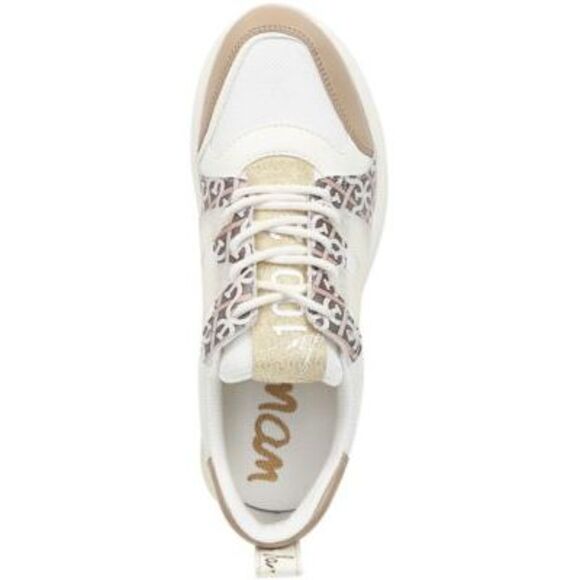 NWT SAM EDELMAN Womens Ivory Darsie Toe Leather Athletic Running Shoes 7.5 M - Picture 1 of 5